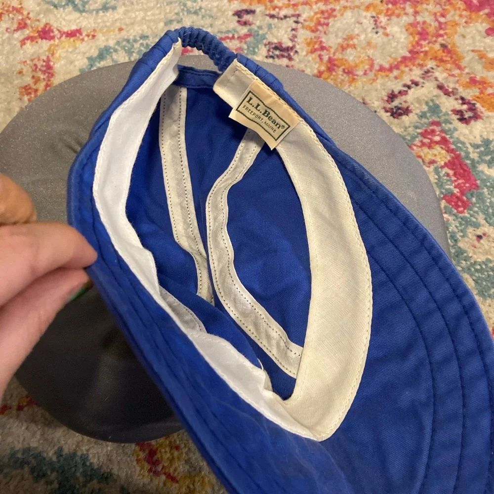 Vintage L.L. Bean Freeport Maine Royal Blue Packable Camp Cap Hat - Picture 4 of 4